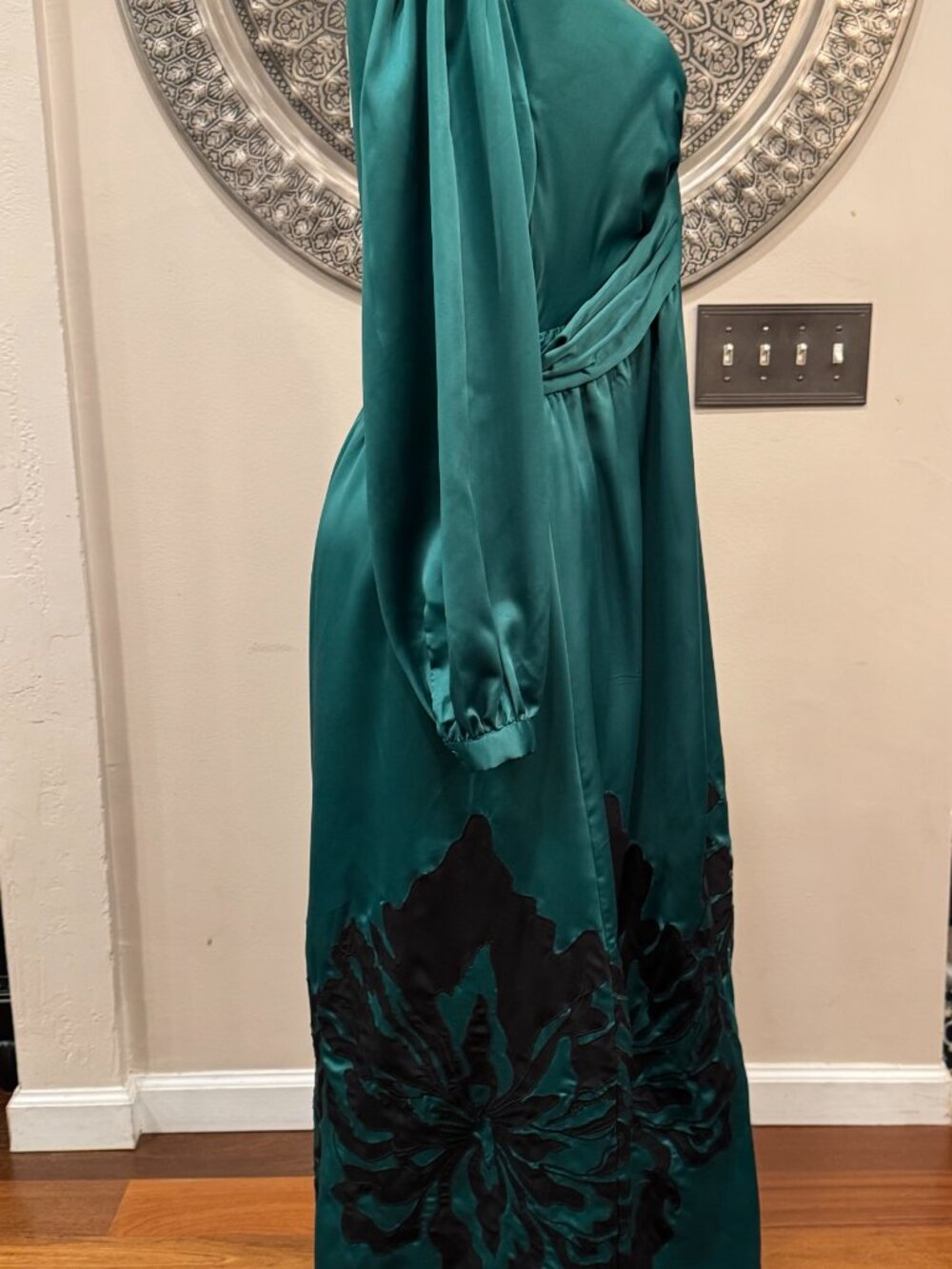 Anthropologie Nikasha Embroidered Satin Dress XL NWT Plus Accessories Bundle - Picture 8 of 17